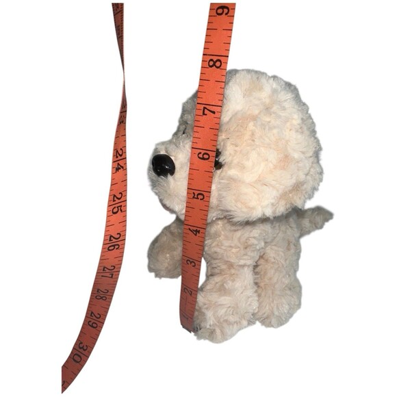Golden Labradoodle Dog Plush 8" Realistic Stuffed Animal Sitting Cream - Picture 7 of 13